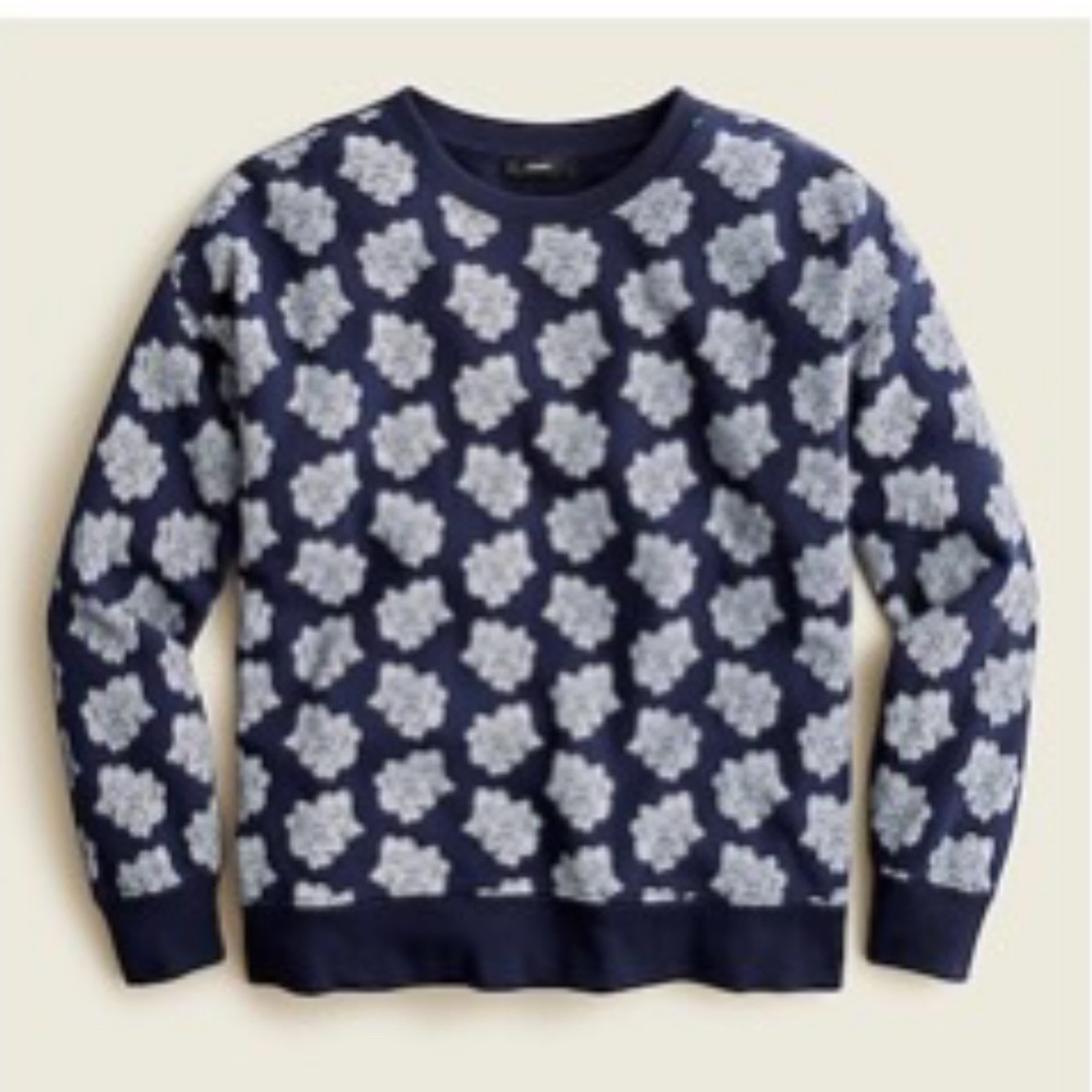 J CREW University terry crewneck sweatshirt in paisley bunch